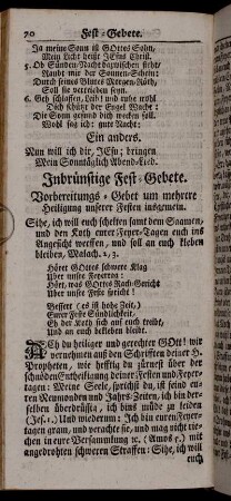 Inbrünstige Fest-Gebete.