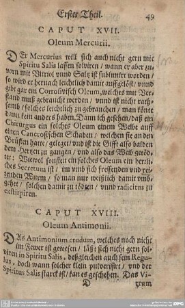 CAPUT XVIII. Oleum Antimonii.