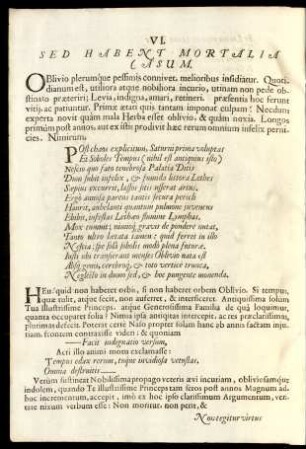 VI. Sed Habent Mortalia Casum.