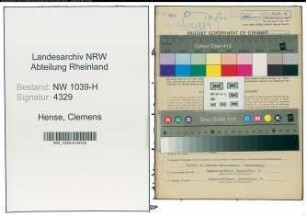 Entnazifizierung Clemens Hense , geb. 15.09.1911 (Angestellter)