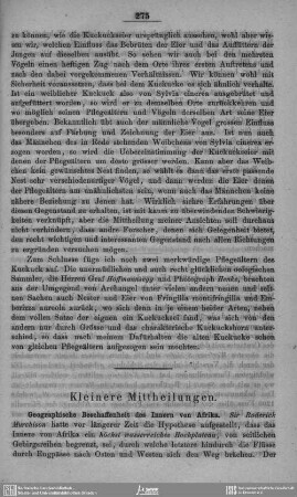 Kleinere Mittheilungen