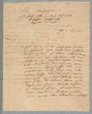Carl von Linné (1707 - 1778) Autographen: Brief von Carl von Linné an Jacob Christian Schaeffer - BSB Autogr.Cim. Linné, Carl von