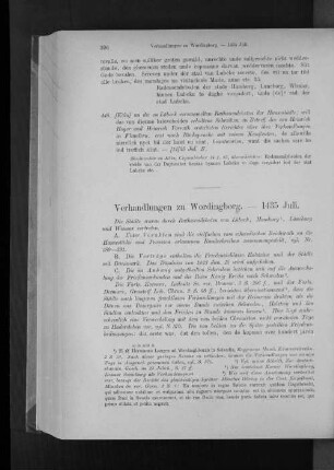 Verhandlungen zu Wordingborg. - 1435 Juli.