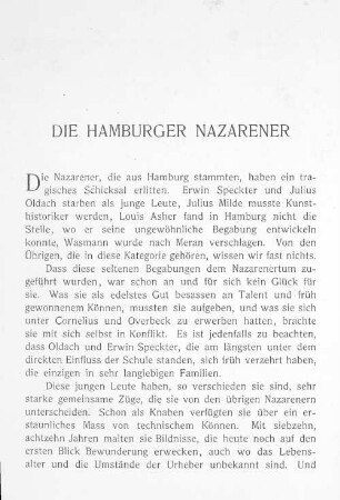 Die Hamburger Nazarener