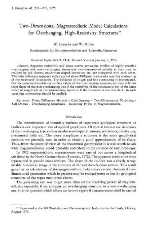 Two-dimensional magnetotelluric model calculations for overhanging, high-resistivity structures