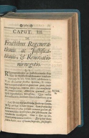 Caput III. De Fructibus Regenerationis ac Iustificationis, & Renovationis negotio.
