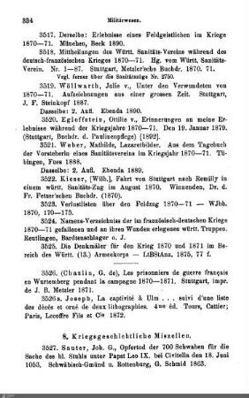 8. Kriegsgeschichtliche Miszellen