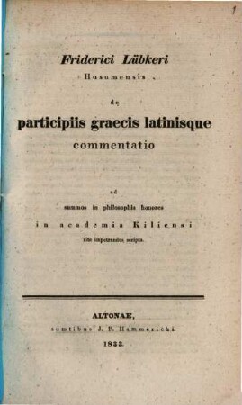 De participiis graecis latinisque commentatio