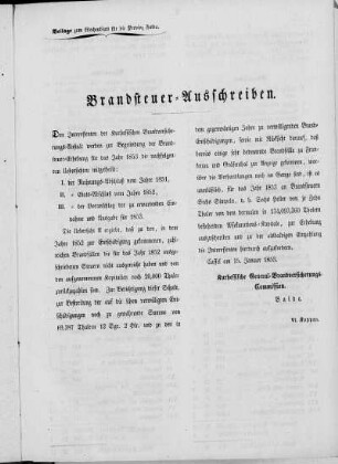 Brandsteuer-Ausschreiben