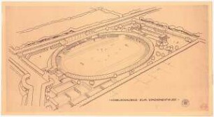 Stadion: Perspektivische Ansicht (Vogelschau)