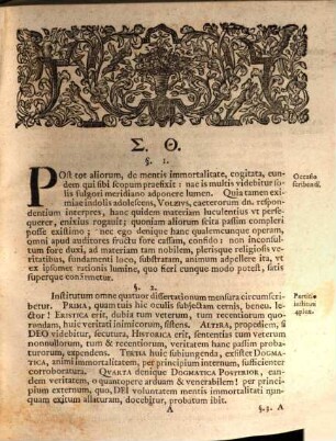 Dissertationis de immortalitate animae, Pars 1. Eristica, dubia veterum et recentiorum quorundam discutiens