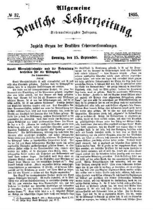 Kants Moralphilosophie und die Bedeutung derselben für die Pädagogik. (Schluß)