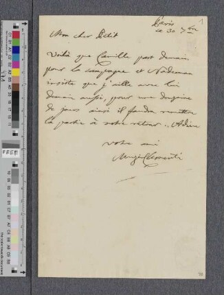 Brief an Herrn C. Petit