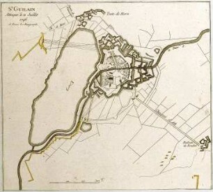 WHK 23 Österreichischer Sukzessionskrieg 1740-1748 bis zum Aachener Frieden: Plan der Belagerung von Saint-Ghislan, 21. Juli 1746