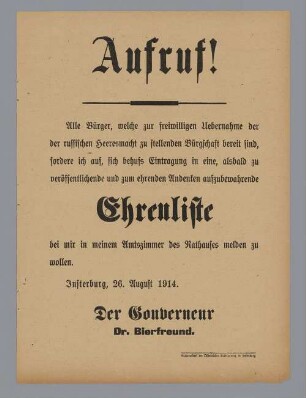 "Aufruf!"