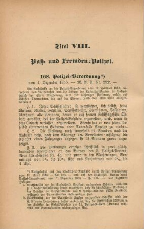 Titel VIII. Paß- und Fremden-Polizei