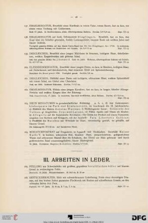 III. Arbeiten in Leder (Nr. 165-176)
