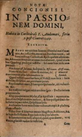 Codrus Evangelicvs, Sev Concionvm XL. De Passione Domini, Notae