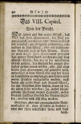 Das VIII. Capitel. Von der Beicht.