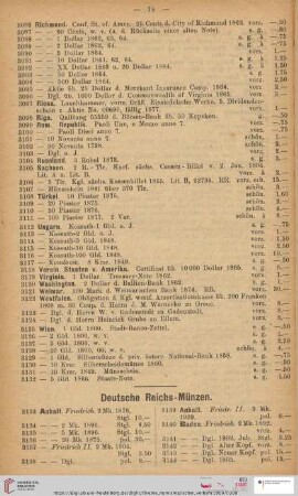 Deutsche Reichs-Münzen (Nr. 3133 - 3298)