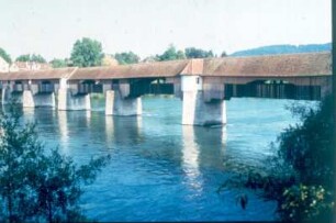 Bad Säckingen. Holzbrücke über den Rhein