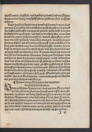 Democritus Abderites der wunderbarlich Philosophus.