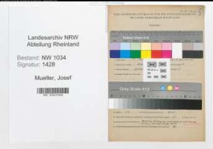 Entnazifizierung Josef Mueller , geb. 31.05.1901 (Verw.-Obersekretaer)