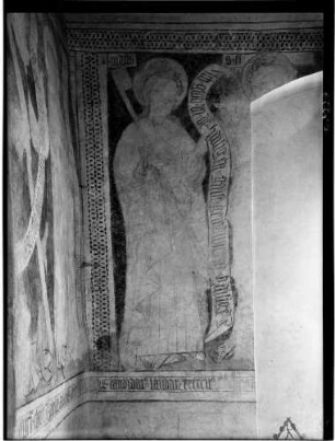 Höllstein Kirche Wandmalerei Heiligenfiguren