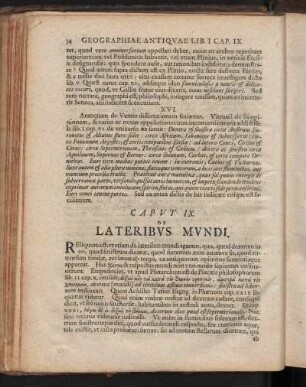 Caput IX. De Lateribus Mundi
