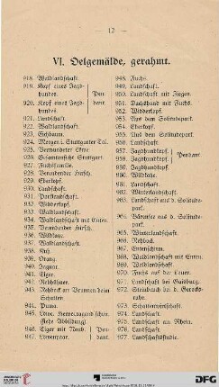 VI. Oelgemälde, gerahmt (Nr. 918-977)