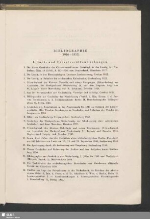 Bibliographie (1916–1957)