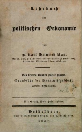 Grundsätze der Finanzwissenschaft, 2