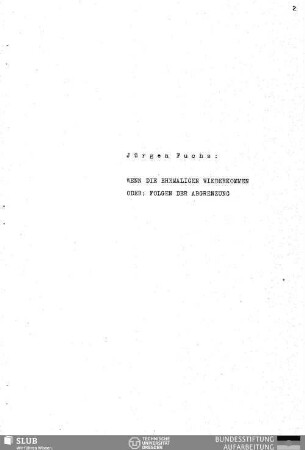 Wenn die Ehemaligen wiederkommen oder: Folgen der Abgrenzung