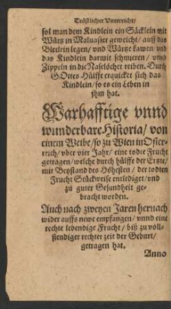 Warhafftige unnd wunderbare Historia ....