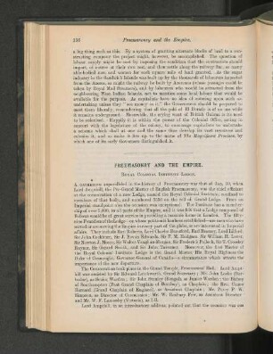 Freemasonry And the Empire.