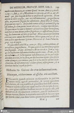 Historia 79. Galeni de vuae inflammatione