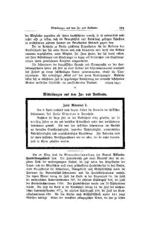 Julie Mitzenius : (Tod) ; [Mitteilungen aus dem In- und Auslande]