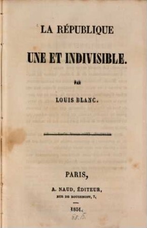 La République une et indivisible
