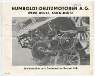 Bindemäher mit Deutzmotor Bauart MA