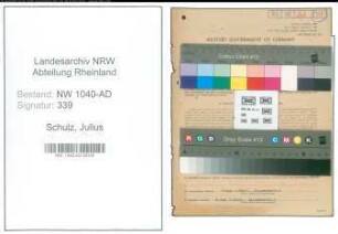 Entnazifizierung Julius Schulz , geb. 07.04.1889 (Gemeindearbeiter)