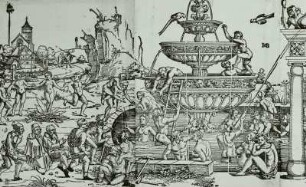 Jungbrunnen : Beham, Hans Sebald: Jungbrunnen. Ausschnitt: linker Teil. Kupferstich; 37,6 x 110 cm. Dresden: Kupferstich-Kabinett A 3016, B 165, P 165, Pauly 1120