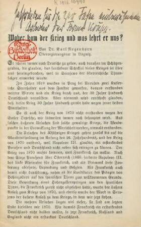 Woher kam der Krieg und was lehrt er uns?