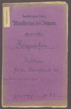 Volksaufklärung: Richtlinien für den Heimatdienst (V)