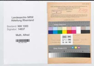 Entnazifizierung Alfred Muth, geb. 16.06.1918 (Kaufm.Angest.)