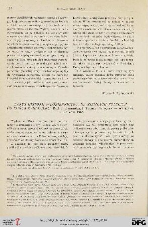 Tom 23: [Rezension von: Janina Kamińska (Hrsg.), Zarys historii włókiennictwa na ziemiach polskich do końca XVIII wieku]