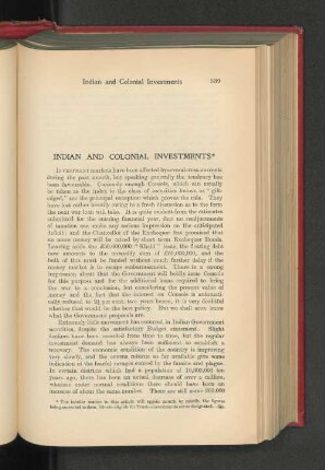 Indian and Colonial Investments.