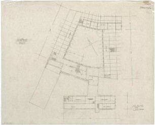 Gsaenger, Gustav; München; Stadtmuseum, Erweiterung - Wettbewerbsplan (Grundriss Keller)