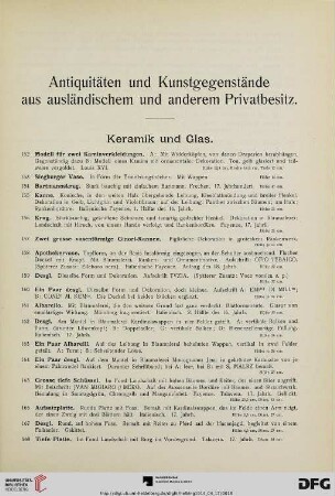 Antiquitäten und Kunstgegenstände aus ausländischen und anderem Privatbesitz (Nr.152 - 379o)