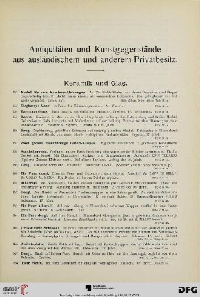 Antiquitäten und Kunstgegenstände aus ausländischen und anderem Privatbesitz (Nr.152 - 379o)