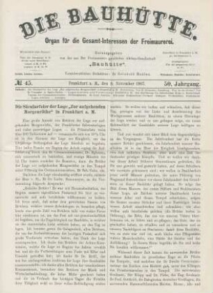 No. 45. Frankfurt a. M., den 9. November 1907. 50. Jahrgang.